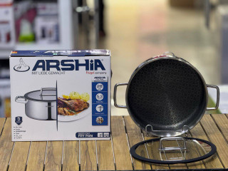 ماهی تابه دو دسته 28 سانت استیل کف لیزری عرشیا مدل3341